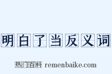 明白了当反义词是什么意思的图片